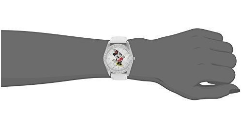 Reloj Glitz De Aleación De Plata Para Mujer Minnie Mouse, Co