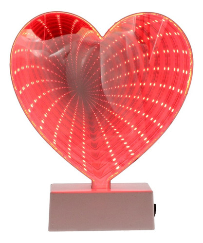 Lámpara Veladora Con Base 3d Corazón San Valentín 18 Cm