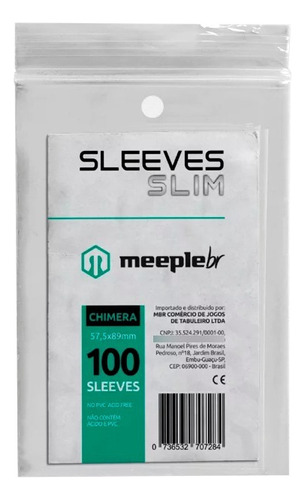 Sleeves Slim Chimera 57 X 89mm - Meeple Br