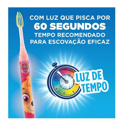 Escova Dental Patrulha Canina Com Luz Pisca Por 60 Segundos