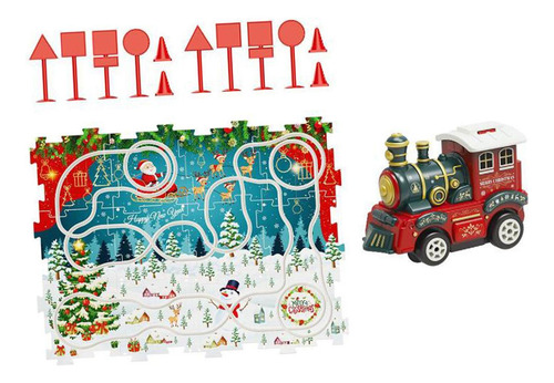 Juego De Rompecabezas De Tren Navideño Con Vías, 25 Piezas