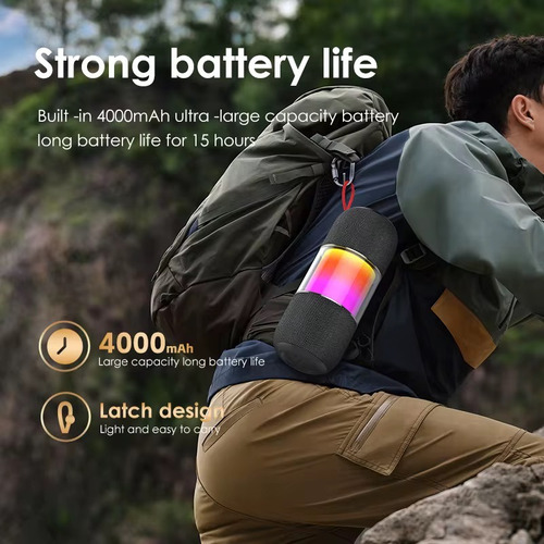 Parlante Bluetooth Kbod Lumina Led Rgb Sonido 360 Sumergible