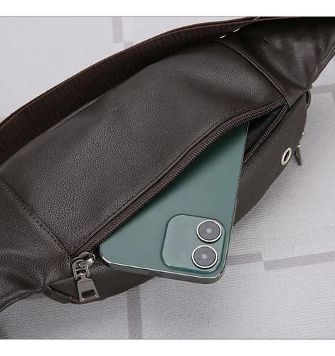 Riñonera, Bandolera De Piel, Paquete De Lujo Para Hombre