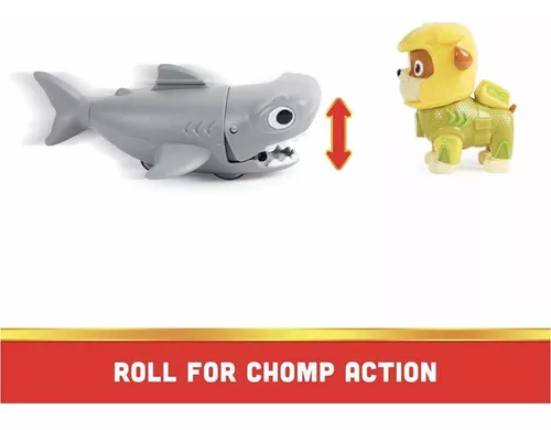 Paw Patrol Aqua Pups Rubble - Vehículo transformador de tiburón martillo  con figura de acción coleccionable, juguetes para niños a partir de 3 años