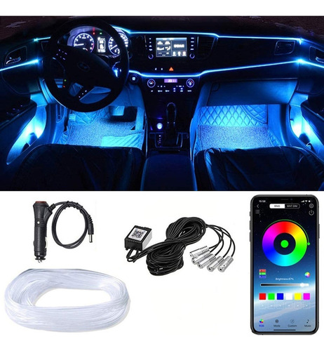 As Luzes Interiores Do Carro Conduziram O Controle Do App