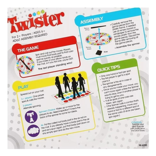 Fiesta De Interacción Familiar Del Clásico Juego Twister Flo