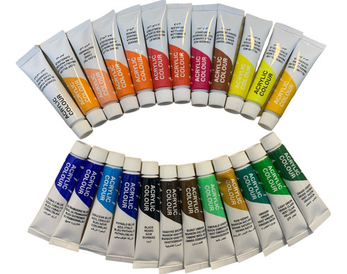 Set De Pinturas Acrilicas (24 Colores, 10 Ml C/u)