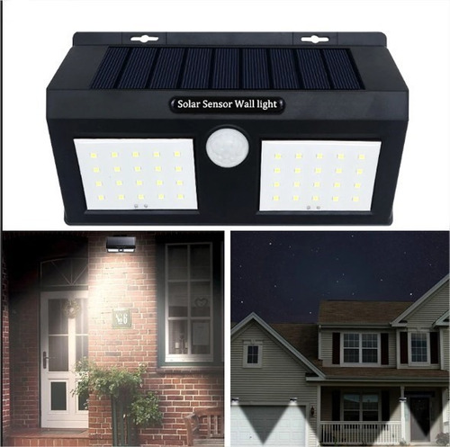 Luces Led Solar Con Sensor De Oscuridad Y Movimiento 40 Leds