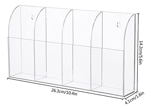 Organizador De Pared Acrílico Con 4 Compartimentos Y Soporte