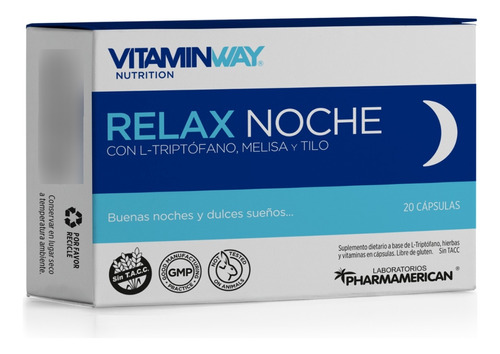 Relax Noche Triptofano Vitamin Way Estuche X 20 Cápsulas Oyv