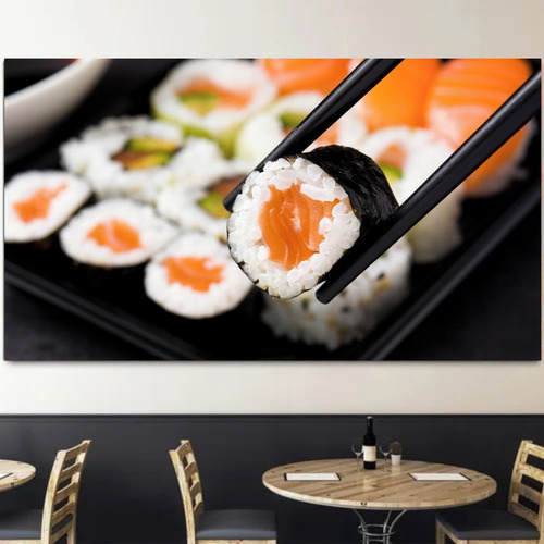 Adesivo De Parede Restaurante Japonês Sushi (100x60)cm Mod06