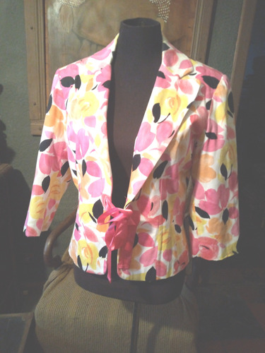 Blazer Dama Estampado, Muy Elegante.nuevo.tela Piqué.m/l