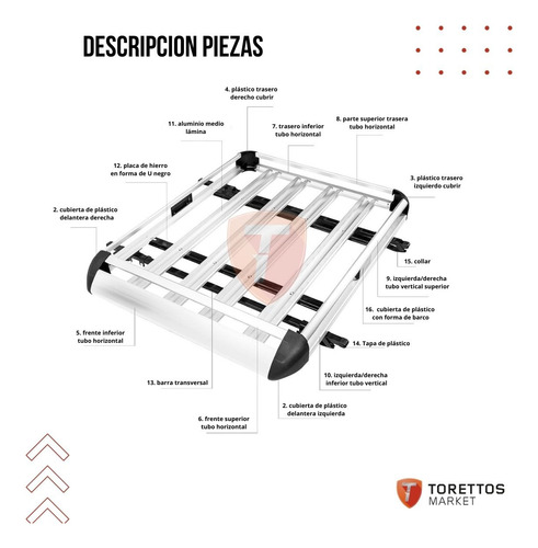 Barras Porta Equipaje Parrilla Universal Aluminio Negro