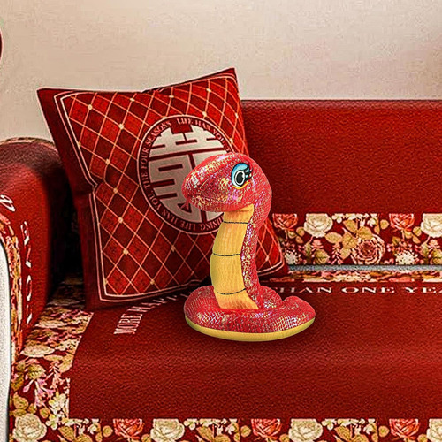 2pcs Juego De Dos Juguetes De Peluche Serpiente De Año