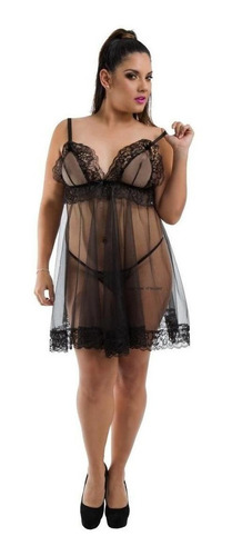 Lencería Babydoll Transparente  Marilyn Linea Curvy