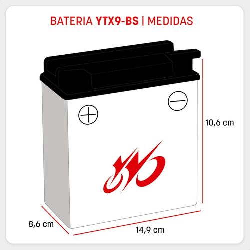 Imagen 6 de 7 de Bateria Moto Ytx9-bs Gel Yoyo Duke Ns 200