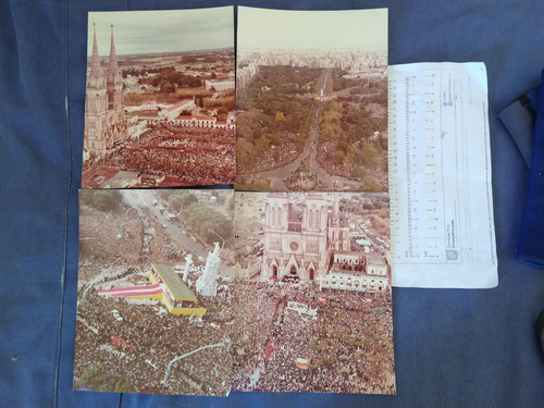 Lote De 4 Fotos De Prensa El Papa En Lujan Malvinas 1982 #7