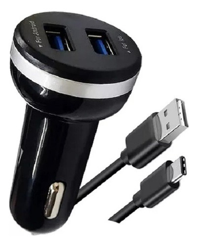 Cargador Auto 30w Carga Rápida + Cable C Para Moto E32 E32s