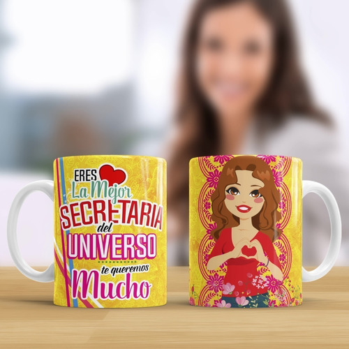 Diseños Plantillas Tazas Día De La Secretaria Sublimación M2