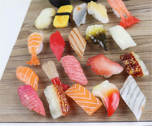 20 Piezas Artificiales De Sushi Sashimi Modelo De Comida Fal