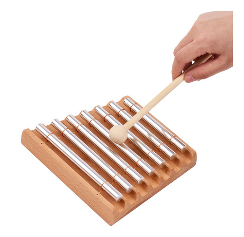 Imagen 2 de 6 de Para Campanillas De Madera Con Mazo Instrumento De Percusión