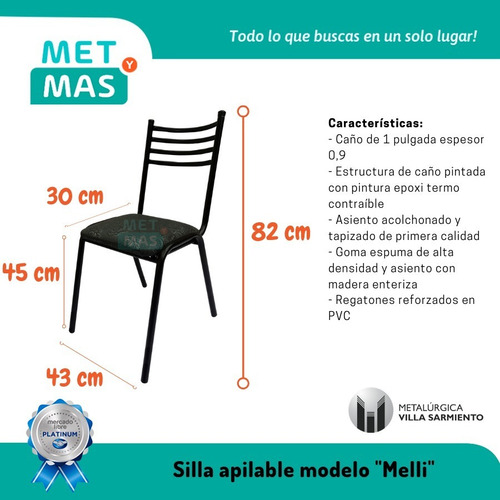 Imagen 3 de 10 de Mesa 120 X 70 Cm + 4 Sillas Apilables - Combo Ideal Para Cocina O Comedor - Directo De Fabrica