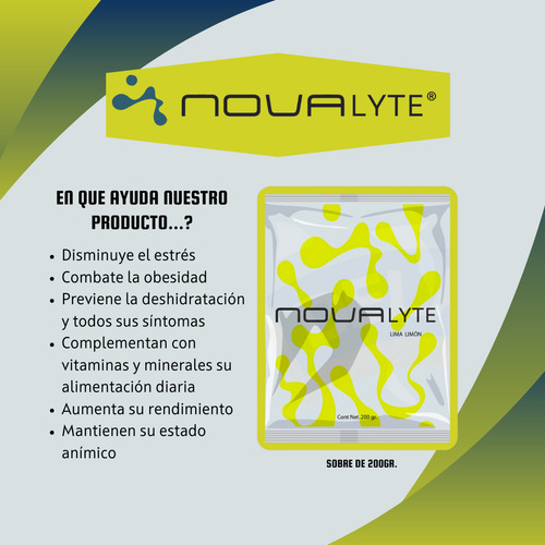Novalyte Bebida Hidratante En Polvo Paq. De 3 Sobres De 200g