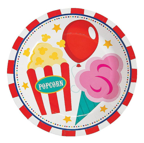 Fun Express - Platos De Postres De Carnaval Para Cumpleaños 