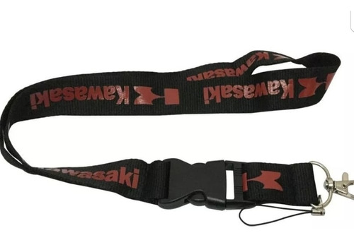 Llavero De Moto Kawasaki Negro Lanyard