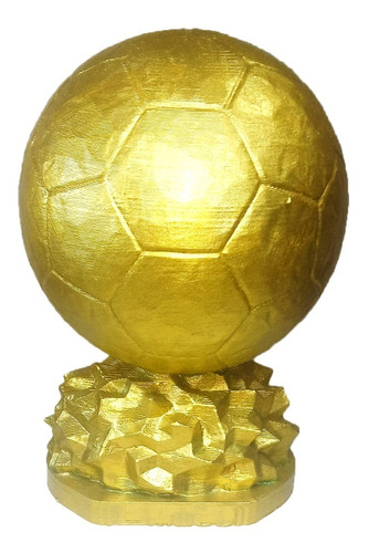 Trofeo Balón De Oro Futbol Premio Impreso 3d Y Pintado 15cm