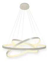 Comprar Lustre Led Moderno Pendente 3 Arcos Anéis 60cm 89w Prata