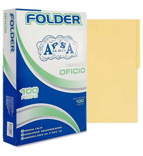 Folder Oficio Apsa Crema Caja/100 Piezas