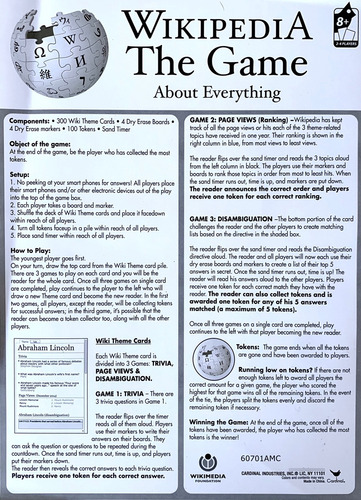Juego De Mesa Wikipedia Edición Ingles (Usado)