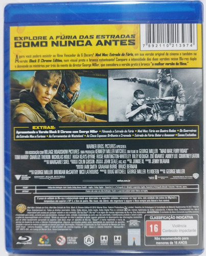 Blu-ray Mad Max - Estrada Da Fúria + Black Chrome Edit Novo