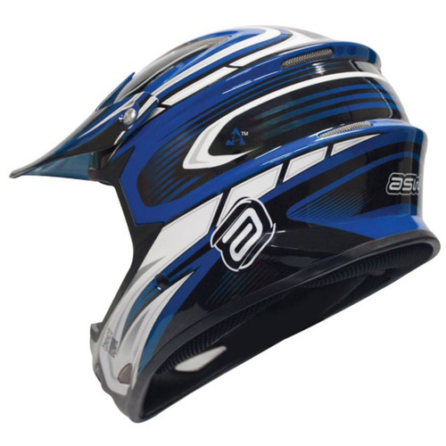 Capacete Motocross Imp Asw Extreme Preto Azul Branco