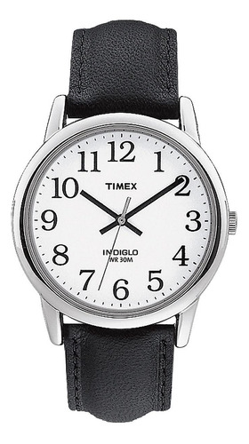 Timex Tj Easy Reader Reloj Con Correa De Cuero Negro Para H