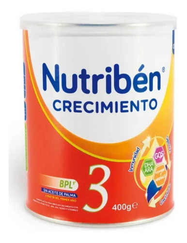 Leche de fórmula en polvo Alter Nutribén Crecimiento en lata de 1 de 400g a partir de los 12 meses