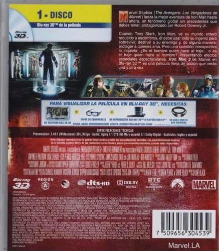 Iroman 3 -blu-ray 3 D Original