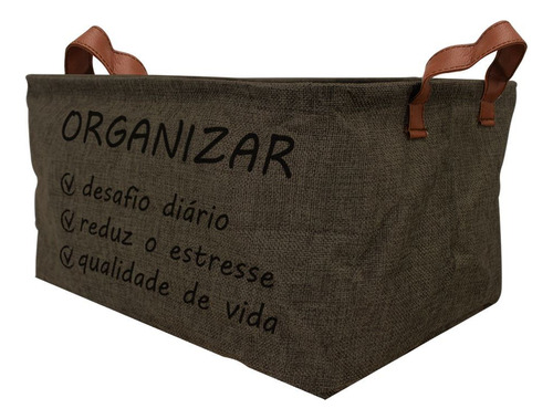 Canasto Organizador X 2 Unid De Tela Con Asas 