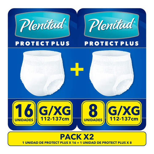 Plenitud Pañal Para Adultos Protect Plus X 8 Y X 16 Combo