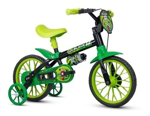 Bicicleta Aro 12 Black Nathor - 3 Anos Com Rodinhas