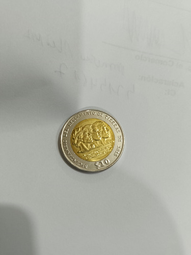 Moneda De 10 Pesos Bicentenario 