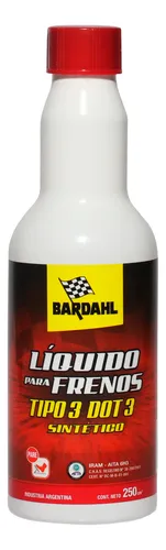 Kit Liquido Para Frenos Bardahl 250 Ml Dot 3 X 8 Uni