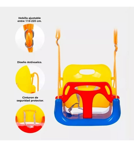 Columpio 3 En 1 Silla Ajustable Portátil Asiento Bebé Niños