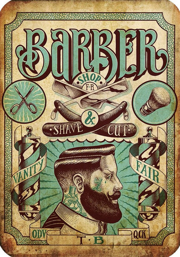 Chapas Decorativas Barberías Peluquerías Promo Envío