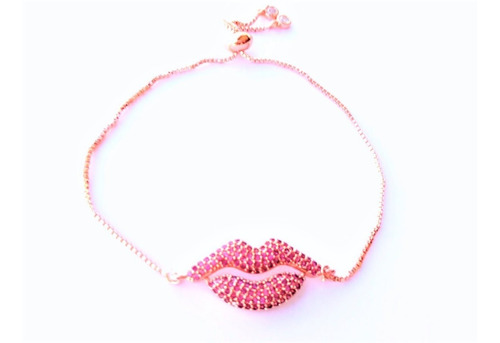 Pulsera Labios, Boca En Circonias Varios Colores