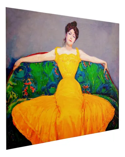 comprar Lienzo Mujer En Vestido Amarillo - Max Kurzweil 125x100
