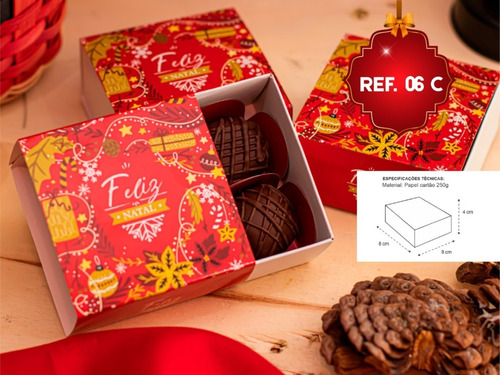 50 Caixas Embalagem Para Doces Bombom Brigadeiro Natal 06c | Frete grátis 50 Caixas Embalagem Para Doces Bombom Brigadeiro Natal 06c | Frete grátis