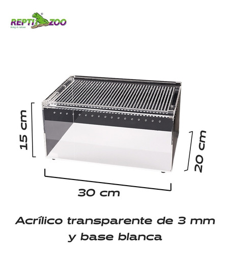 Reptizoo Nano Terrario Acrilico 30x20x15cm 3 Mm 9 L Criadero