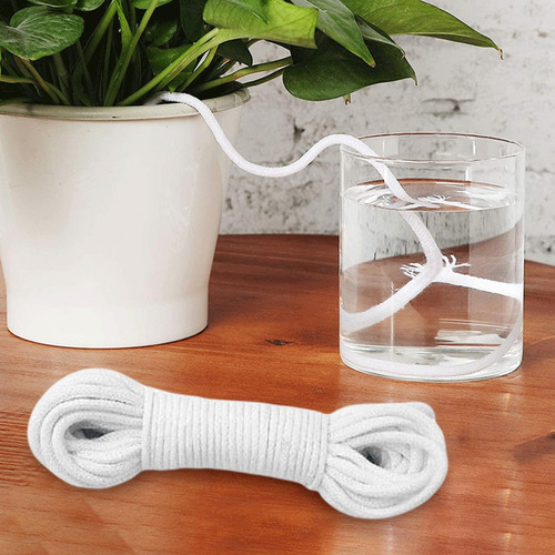 Maceta Con Sistema De Cuerda De Algodón Para Riego Por Goteo